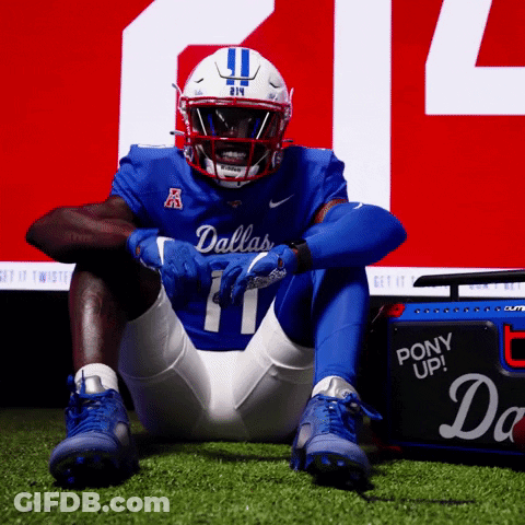 Dallas Football Player Sitting GIF