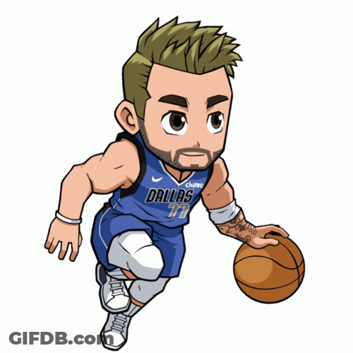 Dallas Mavericks Animated Player Dribbling GIF