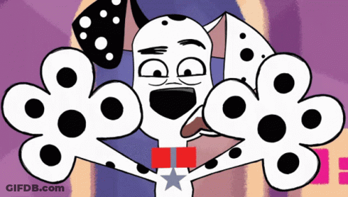 Dalmatian Dog In Red White And Blue Star Tie GIF