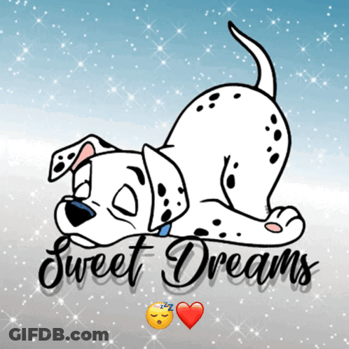 Dalmatian Dog Laying Down Sweet Dreams GIF