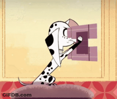 Dalmatian Dog Reading Book On Couch GIF