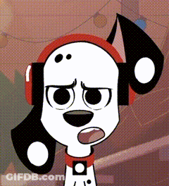 Dalmatian Dog Wearing Headphones And Collar GIF