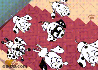 Dalmatian Dogs Laying On Rug GIF