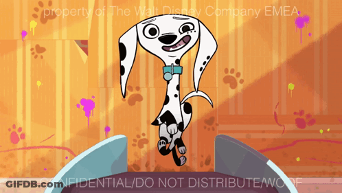 Dalmatian Jumping Out Of Bowl Property Of Walt Disney Company EMEA GIF
