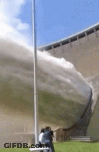 Dam Wall Water Flow GIF