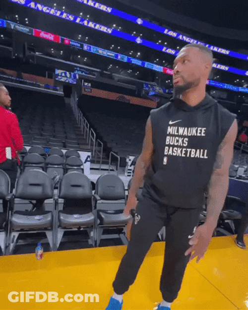 Damian Lillard Bouncing The Ball GIF