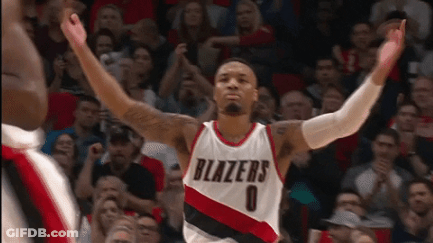 Damian Lillard Double Hands Up GIF