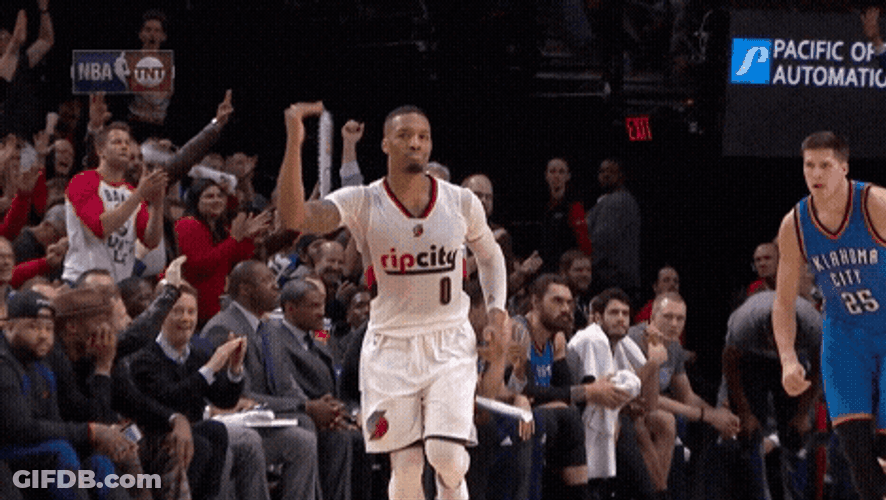 Damian Lillard Hyping The Crowd GIF