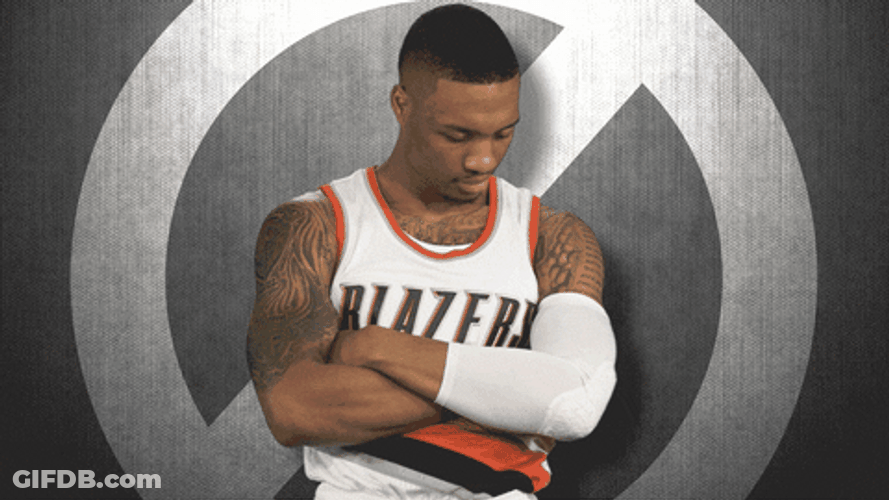 Damian Lillard Shaking His Head GIF