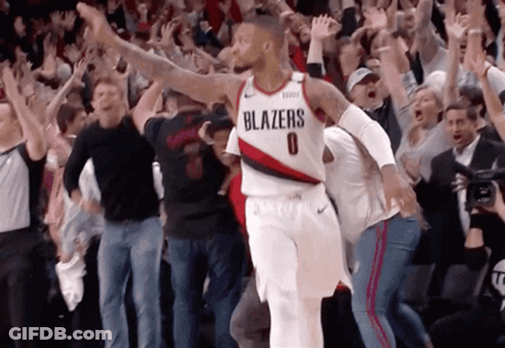 Damian Lillard Shutting The Crowd GIF