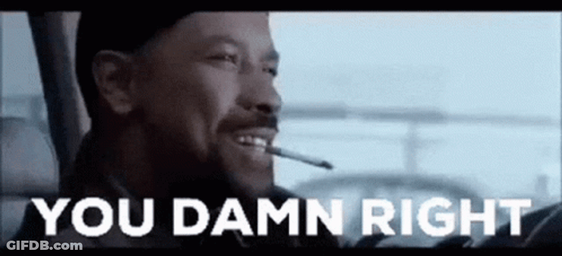 Damn Right Denzel Washington GIF
