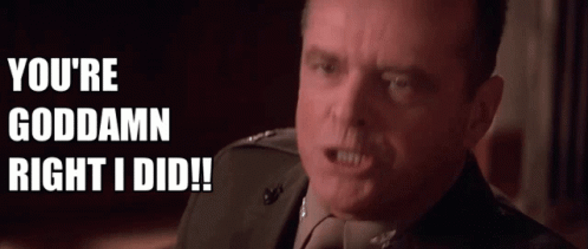 Damn Right Jack Nicholson Screaming GIF