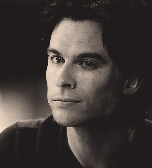 Damon Salvatore Flirty Wink Chew GIF