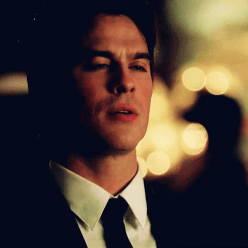 Damon Salvatore Handsome Smile TVD GIF