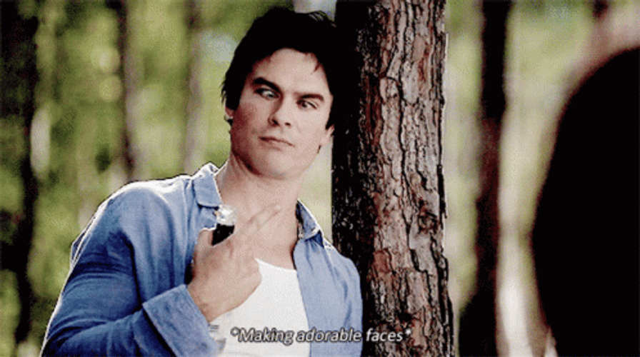 Damon Salvatore Making Adorable Faces GIF