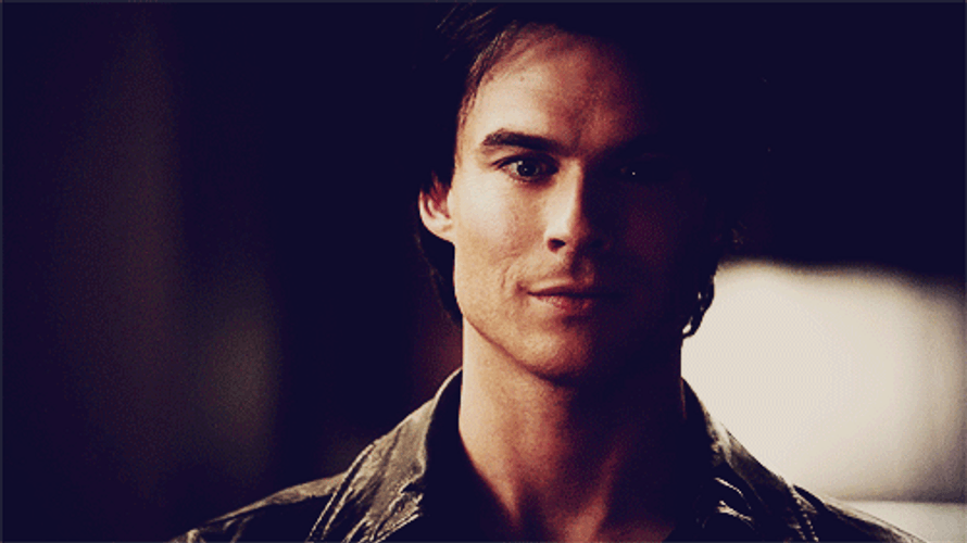 Damon Salvatore Nervous Swallow TVD GIF