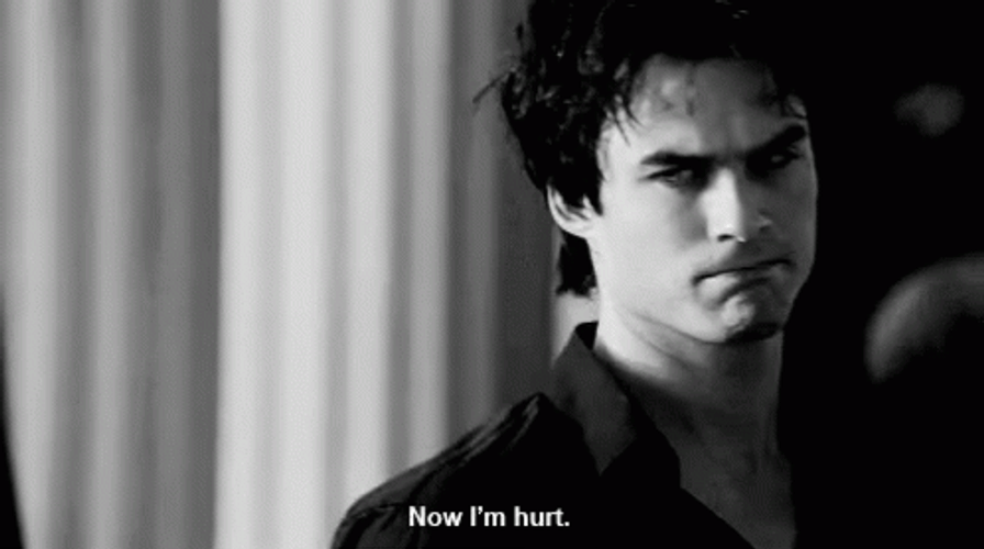 Damon Salvatore Now I'm Hurt GIF