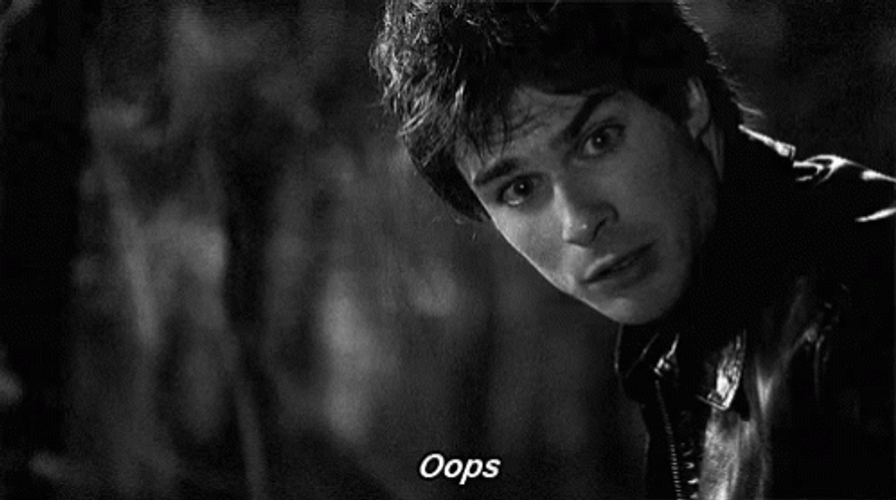 Damon Salvatore Oops Awkward TVD GIF