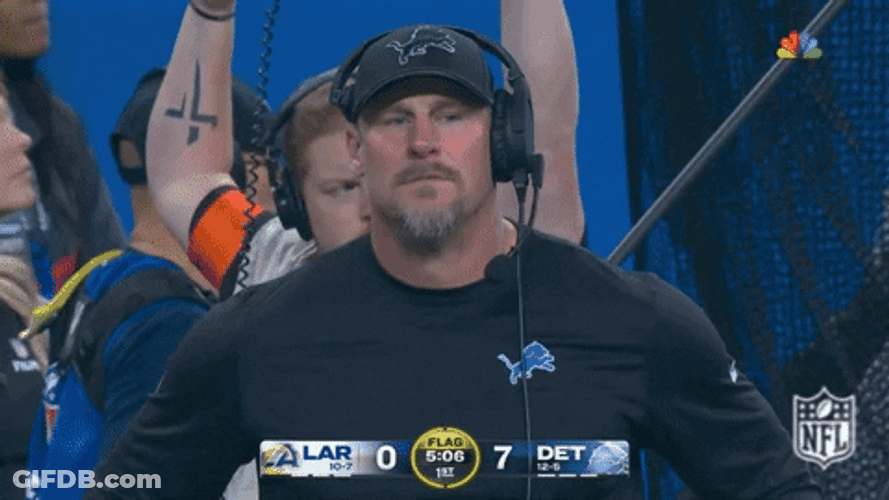 Dan Campbell Coach Chewing GIF