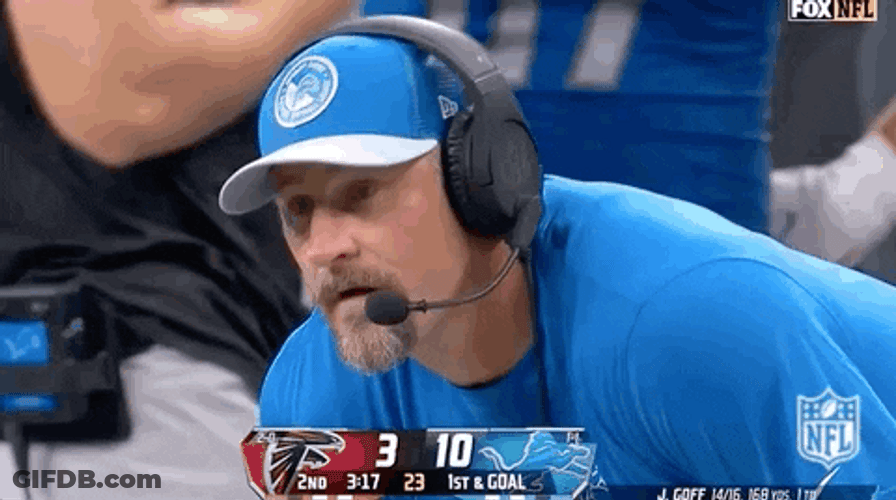 Dan Campbell Coach Waiting While Chewing GIF