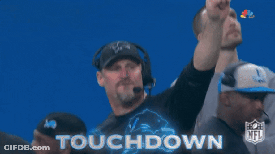 Dan Campbell Detroit Lions Touchdown GIF