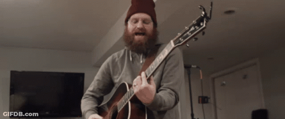 Dan Campbell Playing Guitar GIF