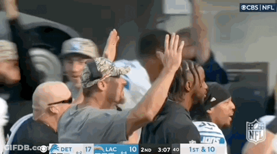 Dan Campbell Touchdown David Montigomery GIF