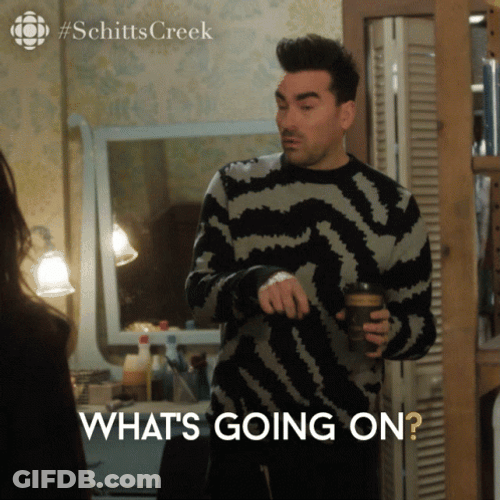 Dan Levy Whats Going On Hand Gesture GIF