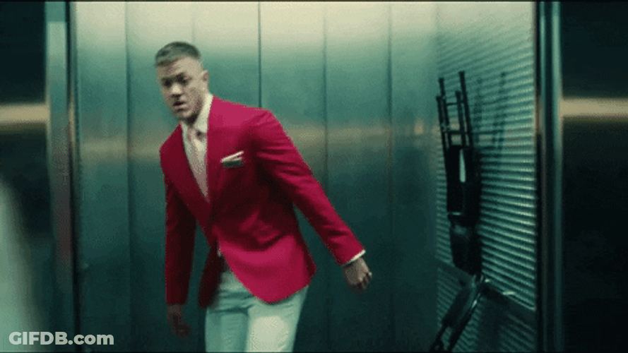 Dan Reynolds Inside Elevator GIF