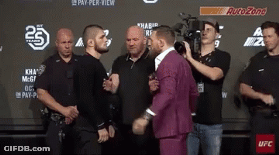 Dana White And The Two Fighters GIF