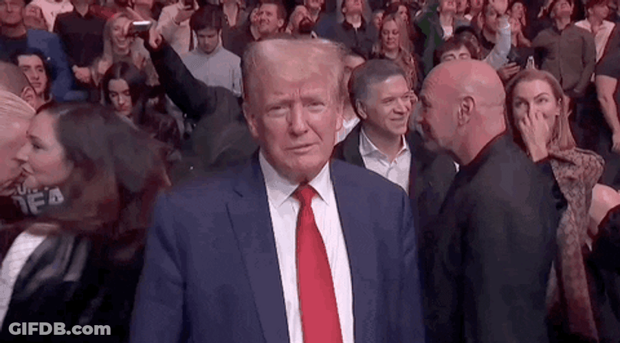 Dana White Behind Donald Trump GIF