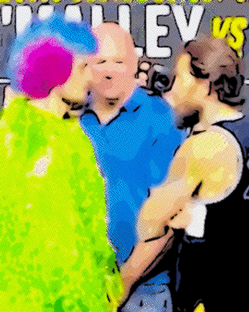 Dana White In The Middle Of Two Fighters GIF
