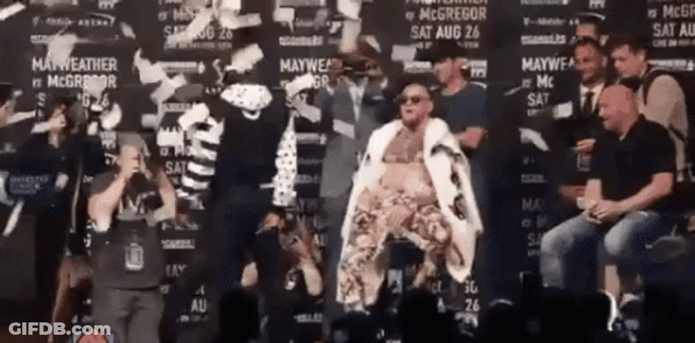 Dana White Sitting With Connor McGregor GIF
