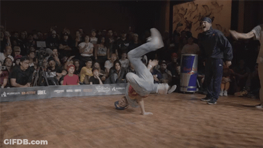 Dance Off Between Bboys GIF