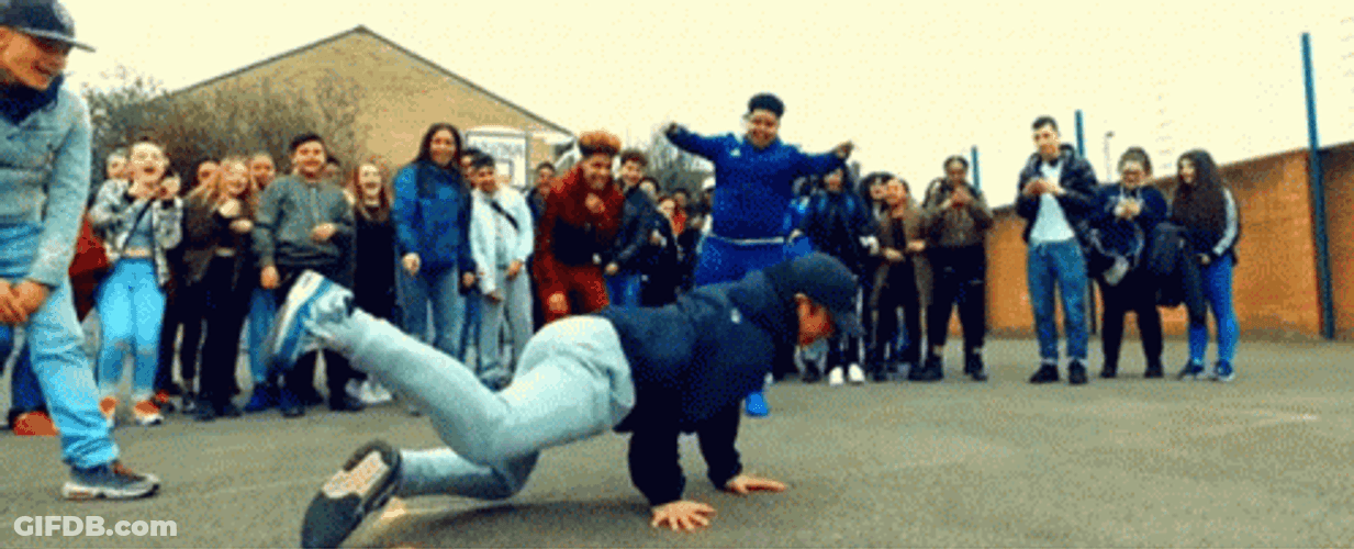 Dance Off Between Guys In Public GIF