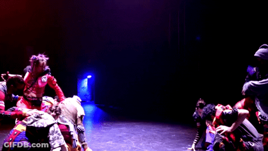 Dance Off Between Two Groups GIF