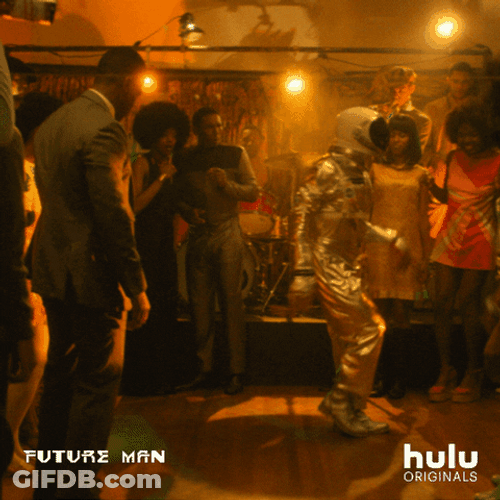 Dance Off Future Man Character Doing Moonwalk GIF