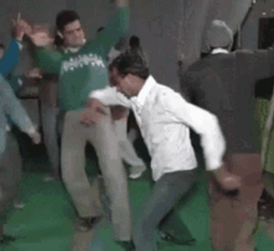Dance Party Guy In White Funny Dancing GIF