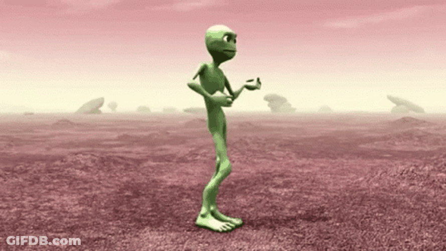Dancing Alien Alone In The Space GIF