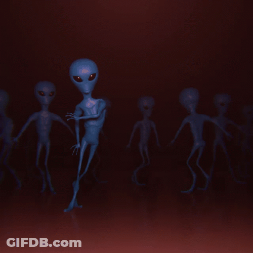 Dancing Alien Group GIF