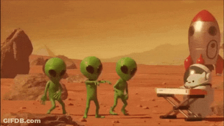 Dancing Alien In The Space GIF