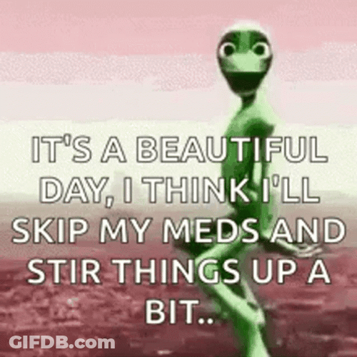 Dancing Alien On A Beautiful Day GIF