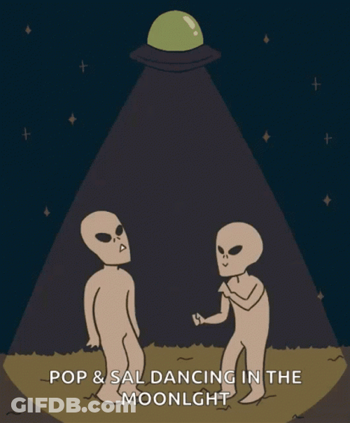 Dancing Alien Under The Light GIF