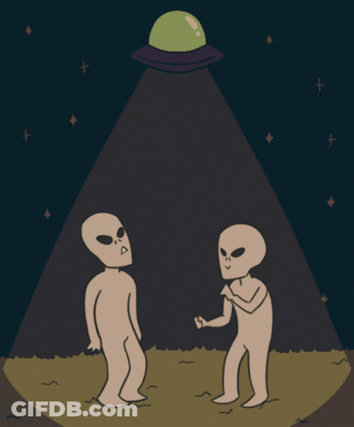 Dancing Alien Under The UFO GIF