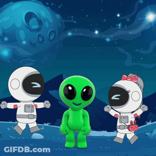 Dancing Alien With Astronaut GIF