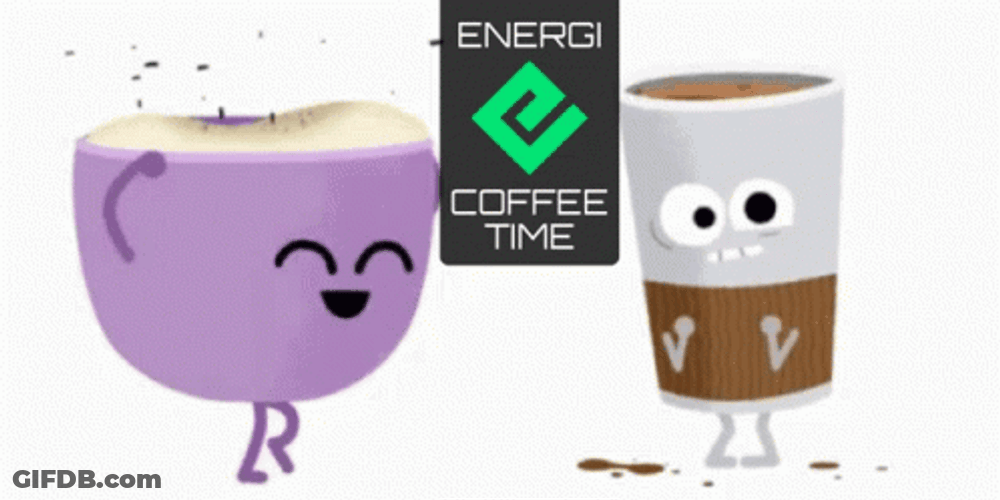 Dancing And Nervous Cups Animated Coffee Time GIF