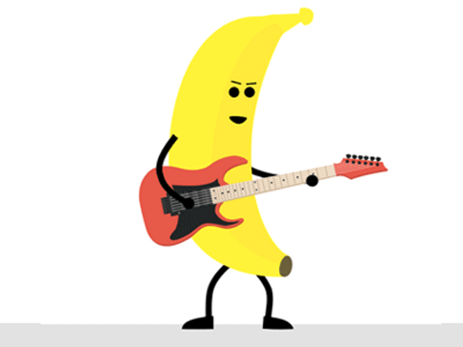 Dancing And Playing Guitar Banana GIF