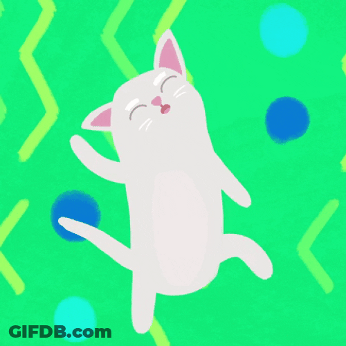 Dancing Animated Cute Cat GIF