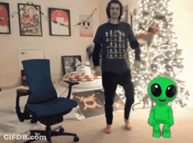 Dancing Baby Alien With A Man GIF