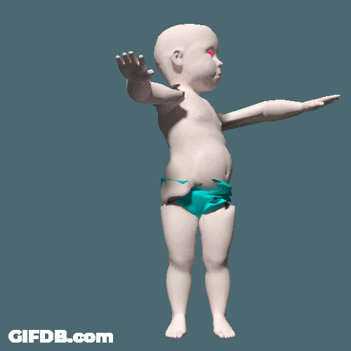 Dancing Baby Creepy Distorted 3D GIF